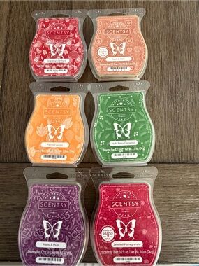 Scentsy Wax Bar Bundle 6 Fall Apple Plum Cinnamon Pomegranate Scents